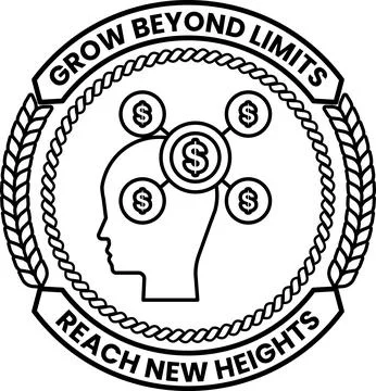 A logo for Grow Beyond Limits Reach New Heights Stock Illustration