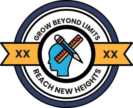 A logo for Grow Beyond Limits Reach New Heights Stock Illustration