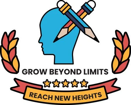 A logo for Grow Beyond Limits Reach New Heights Stock Illustration