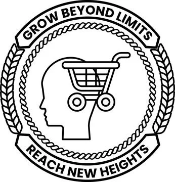 A logo for Grow Beyond Limits Reach New Heights Stock Illustration