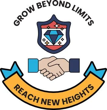 A logo for Grow Beyond Limits Reach New Heights Stock Illustration
