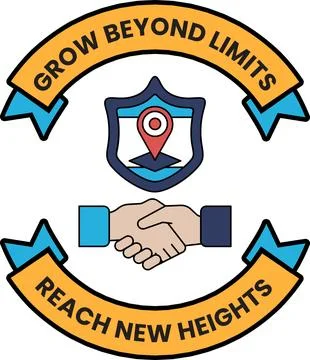 A logo for Grow Beyond Limits Reach New Heights Stock Illustration