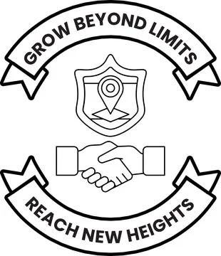 A logo for Grow Beyond Limits Reach New Heights Stock Illustration