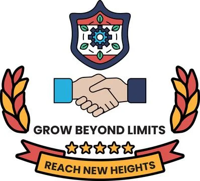 A logo for Grow Beyond Limits Reach New Heights Stock Illustration