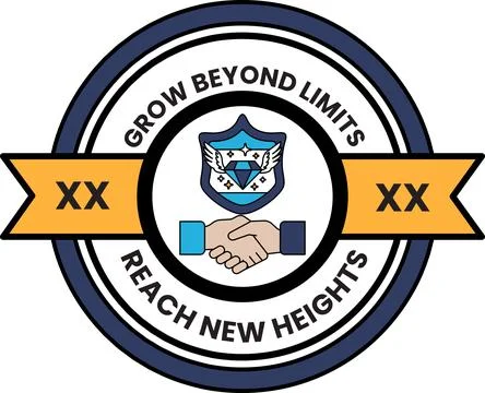A logo for Grow Beyond Limits Reach New Heights Stock Illustration