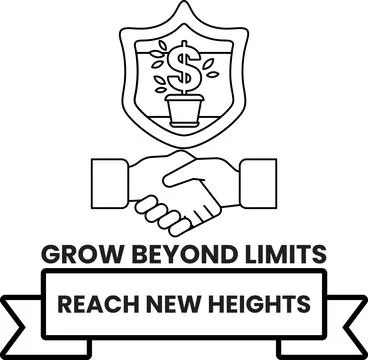 A logo for Grow Beyond Limits Reach New Heights Stock Illustration