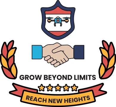 A logo for Grow Beyond Limits Reach New Heights Stock Illustration