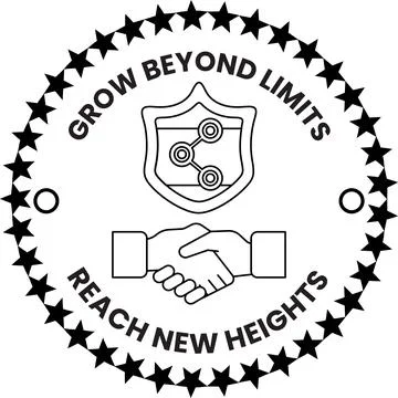 A logo for Grow Beyond Limits Reach New Heights Stock Illustration