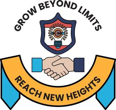 A logo for Grow Beyond Limits Reach New Heights Stock Illustration
