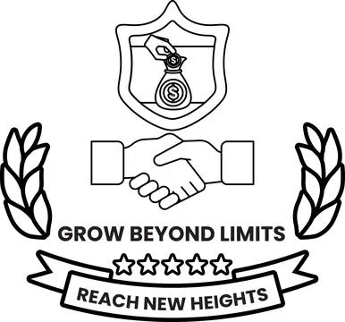 A logo for Grow Beyond Limits Reach New Heights Stock Illustration