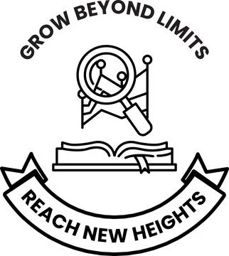 A logo for Grow Beyond Limits that says "Peach New Heights" Stock Illustration