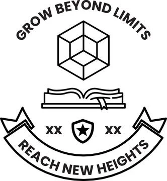 A logo for Grow Beyond Limits that says "Reach New Heights" Stock Illustration