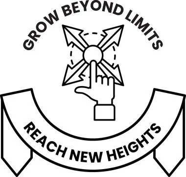 A logo for Grow Beyond Limits that says Reach New Heights Stock Illustration