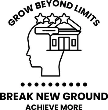 A logo for Grow Beyond Limits that says Break New Ground Stock Illustration