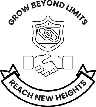 A logo for Grow Beyond Limits that says "Peach New Heights" Stock Illustration