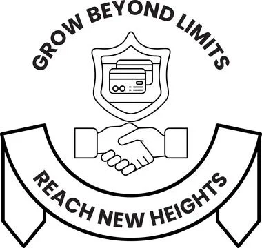 A logo for Grow Beyond Limits that says Reach New Heights Stock Illustration