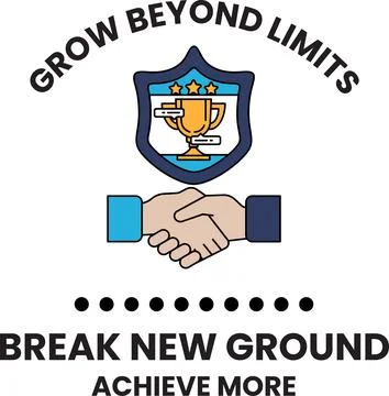 A logo for Grow Beyond Limits that says "Break New Ground" in the middle Stock Illustration