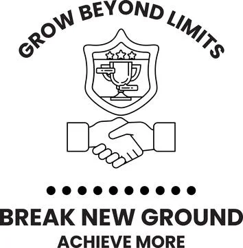 A logo for Grow Beyond Limits that says "Break New Ground" in the middle Stock Illustration