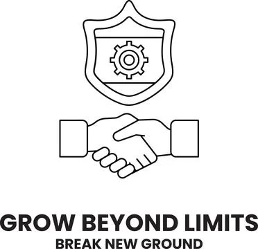 A logo for Grow Beyond Limits that shows two hands shaking Stock Illustration