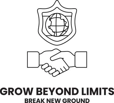 A logo for Grow Beyond Limits that shows two hands shaking Stock Illustration