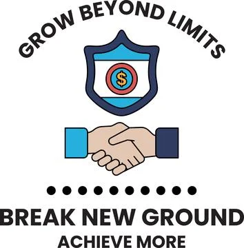 A logo for Grow Beyond Limits that shows two hands shaking Stock Illustration