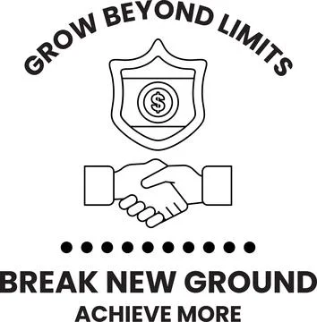 A logo for Grow Beyond Limits that shows two hands shaking Stock Illustration