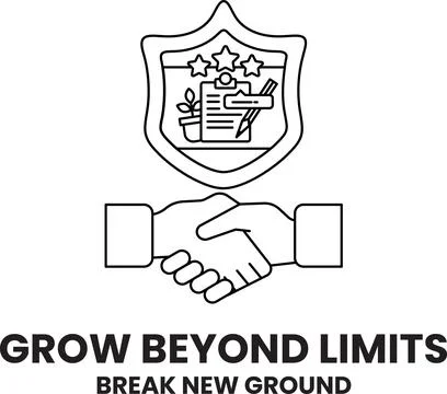 A logo for Grow Beyond Limits that shows two hands shaking Stock Illustration