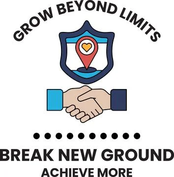 A logo for Grow Beyond Limits that shows two hands shaking Stock Illustration