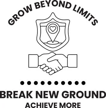 A logo for Grow Beyond Limits that shows two hands shaking Stock Illustration
