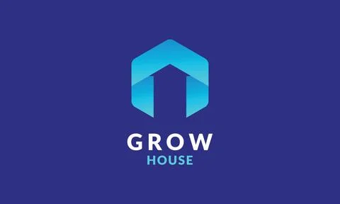 Logo growth house technology monogram minimalist template vector for busine.. Stock Illustration