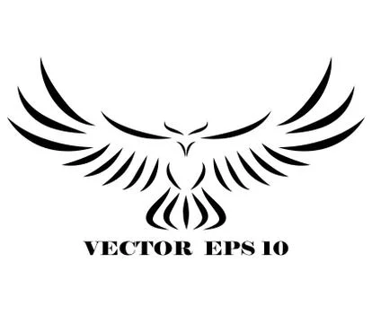 Logo of hawk that is flying eps 10 Stock Illustration