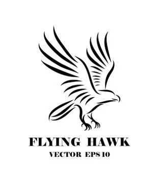 Logo of hawk that is flying eps 10 Stock Illustration