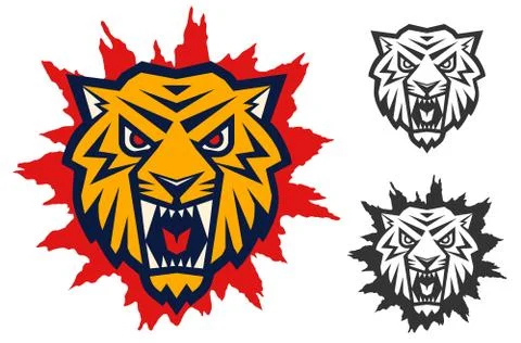 Logo with head of a tiger 库存插图