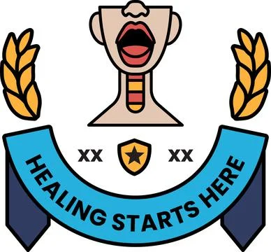 A logo for healing starts here Illustrazione stock