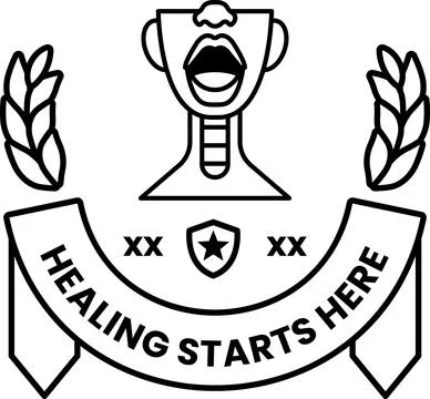 A logo for healing starts here Illustrazione stock