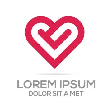 Logo Heart Abstract Vector Design Business Stock Illustration