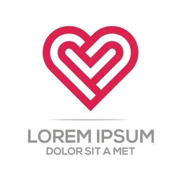 Logo Heart Abstract Vector Design Business Stock Illustration