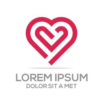Logo Heart Abstract Vector Design Business Stock Illustration