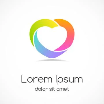 Logo heart template. Modern vector abstract circle creative sign or symbol イラスト素材