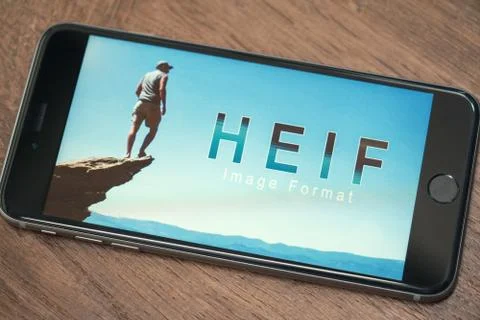 Logo of HEIF image format technology - ED Stock Photos