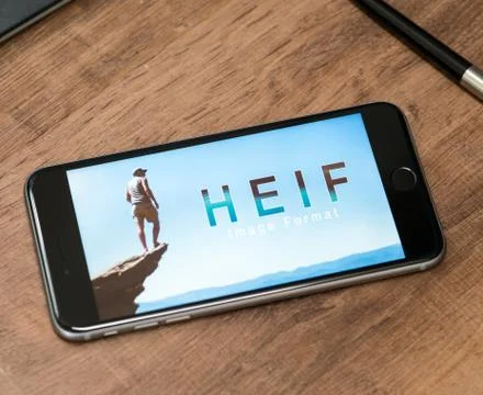 Logo of HEIF image format technology - ED Stock Photos
