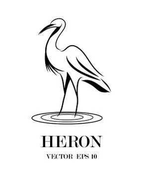 Logo of heron that is standing eps 10 Stock Illustration