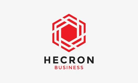 Logo hexagon minimalist link concept chips models technology industrial Illustrazione stock