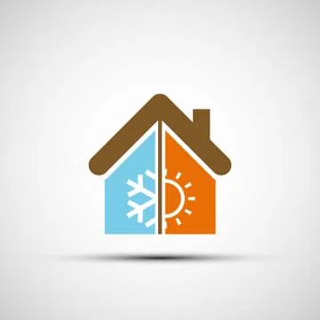 Logo home with climate control. 스톡 일러스트