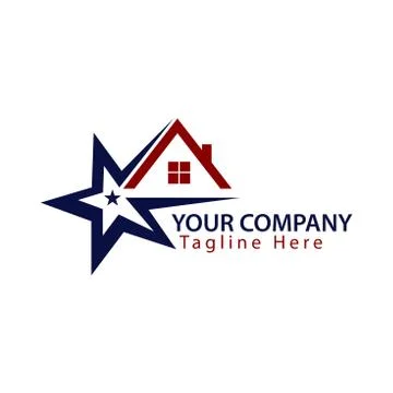 Logo home with star Stock Illustration
