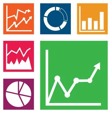 Logo, icon and graphs or sign for corporate, social media and app or mockup Stock Illustration