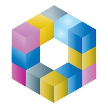 Logo icon colorful cube Stock Illustration