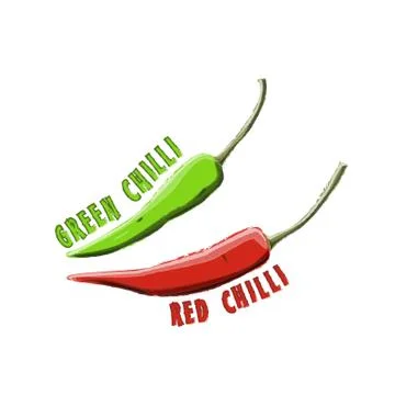 Logo Icon Design Red Chilli &amp; Green Chilli Farm Stock Illustration