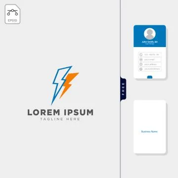 Logo, icon, flash, thunder, electric, sign, energy, lightning, illustration,  Stock Illustration