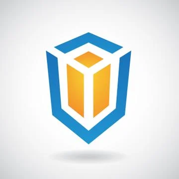 Logo Icon of a Rectangular Cube Vector Illustration Stock Illustration